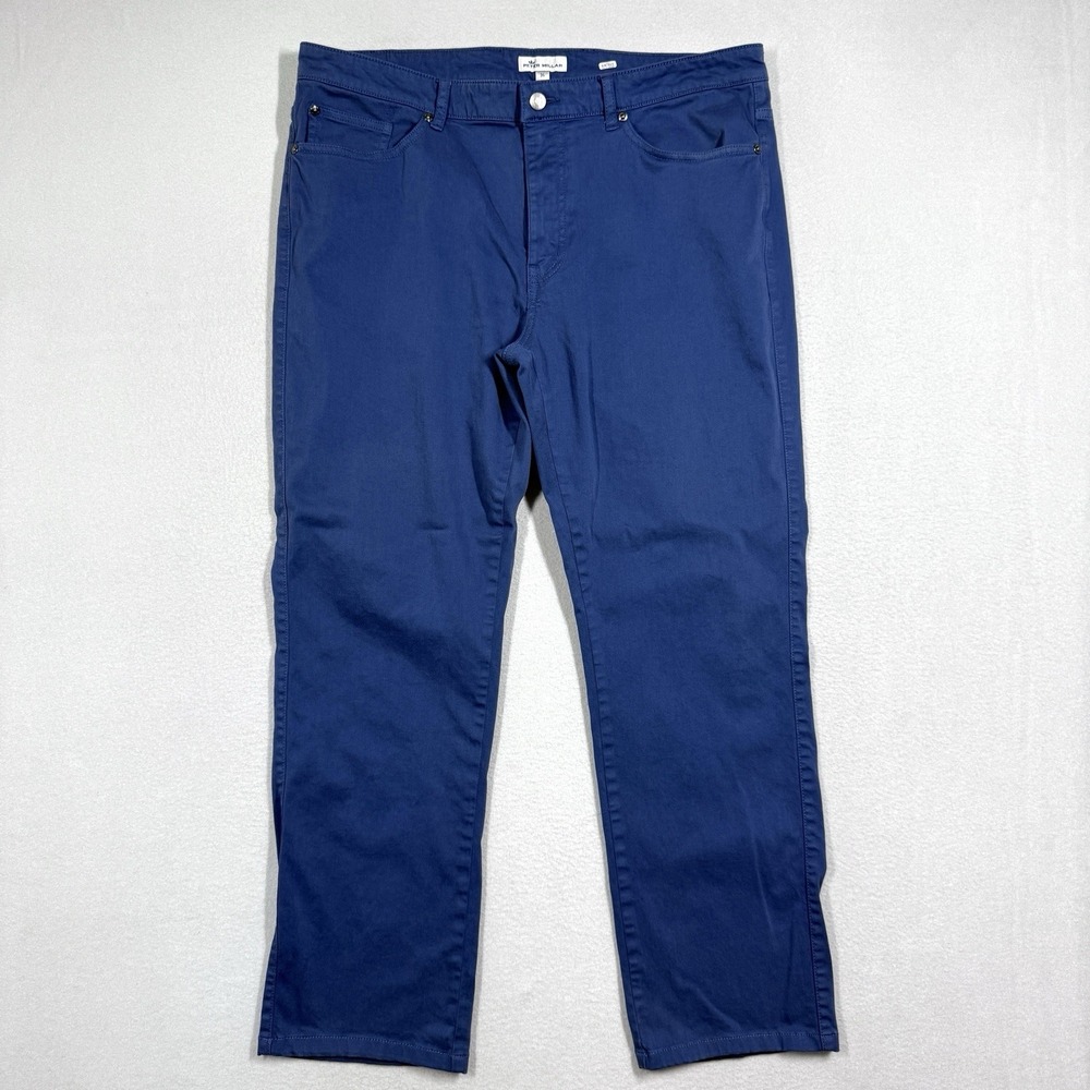 Peter Millar Pants Men 36 Ultimate Sateen Five Pocket Pant Blue Golf Modal Blend
